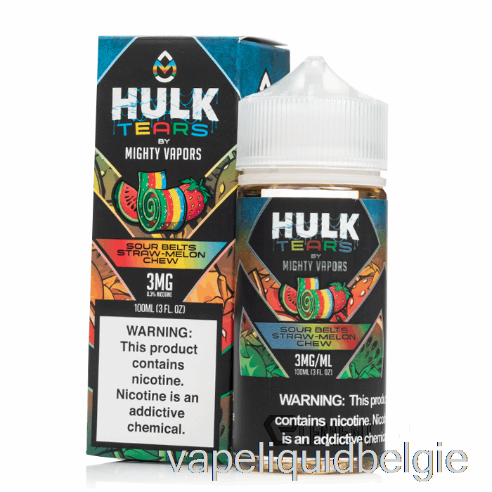 Vape België Sour Belts Stro Meloen Kauwen - Hulk Tranen - 100ml 3mg